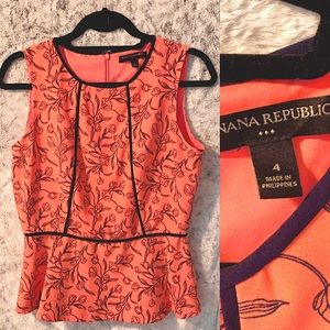 Banana Republic Floral Print Peplum Top